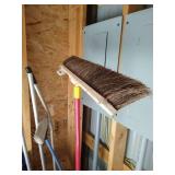 Corner Garden Tool Organizer With Roof Rake & Various Tools