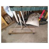 Corner Garden Tool Organizer With Roof Rake & Various Tools
