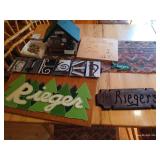 Several Personalized "Rieger" Signs, Etc