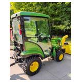 Awesome 2022 John Deere 1025R Tractor With Snow Blower & Box Blade - Only 25.5 Hrs!