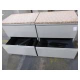 HERMAN MILLER TWO DRAWER LATERAL FILES WITH CUSHION TOPS HERMAN MILLER TWO DRAWER LATERAL FILES WITH CUSHION TOPS