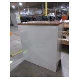 HERMAN MILLER TWO DOOR STORAGE CABINET WITH WOOD TOP HERMAN MILLER TWO DOOR STORAGE CABINET WITH WOOD TOP