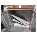 HERMAN MILLER TWO DOOR STORAGE CABINET WITH WOOD TOP HERMAN MILLER TWO DOOR STORAGE CABINET WITH WOOD TOP