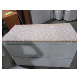 HERMAN MILLER TWO DRAWER LATERAL FILES WITH CUSHION TOPS HERMAN MILLER TWO DRAWER LATERAL FILES WITH CUSHION TOPS