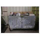 Galvanized Metal Storage Cabinet on Casters