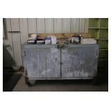 Galvanized Metal Storage Cabinet on Casters