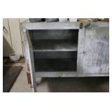 Galvanized Metal Storage Cabinet on Casters