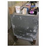 Galvanized Metal Storage Cabinet on Casters