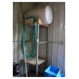 Poly Storage Tank with Steel Stand and Hose