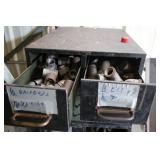 Metal Drawer Cabinet with Assorted Pipe Fittings and Valves