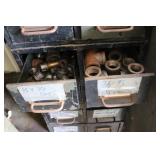 Metal Drawer Cabinet with Assorted Pipe Fittings and Valves