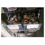 Metal Drawer Cabinet with Assorted Pipe Fittings and Valves