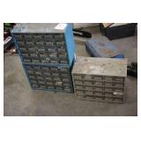3 Metal Small Parts Organizers with Assorted Hardware