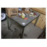 Heavy Duty Metal Work Table with Green Legs