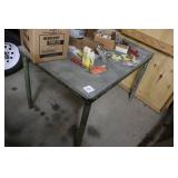 Heavy Duty Metal Work Table with Green Legs