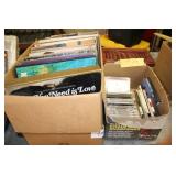 Collection of Vintage Vinyl Records, CDs, and 8 track Cassette Tapes