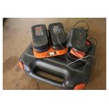 Black & Decker Cordless Drill Set with Chargers and Carry Case
