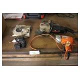 Lot of Power Tools and Accessories Including Craftsman Grinder, Black & Decker Drill, and Discs