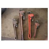 Set of 4 Heavy-Duty Pipe Wrenches Assorted Sizes