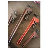 Set of 4 Heavy-Duty Pipe Wrenches Assorted Sizes