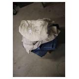 Group of Utility Blankets and Heavy Canvas Drop Cloths