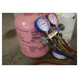 DuPont SUVA 410A Refrigerant Tank with White Tank and Manifold Gauge Set