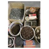 Bulk Lot of Assorted Nails, Screws, and Fasteners