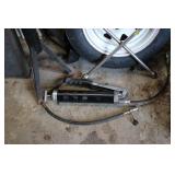 Automotive Lot with Spare Tire, Jack Stands, Lug Wrench and Grease Gun