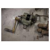 Collection of 3 Vintage Hand-Crank Drill Press Vises and Clamps