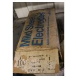 Welding Supplies Lot with Mild Steel Electrodes, Wire Brushes, and Chipping Hammers