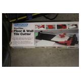 Plasplugs Tile Cutter, Drain Cleaner Snake, Rolling Sprayer, and Hose Lot