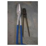 Large Sheet Metal Hand Seamer and Bolt Cutter Set