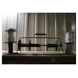 Spool Holder Rack with Assorted Wire Spools