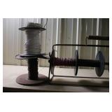Spool Holder Rack with Assorted Wire Spools