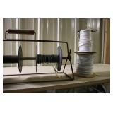 Spool Holder Rack with Assorted Wire Spools