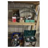 Collection of Electrical Supplies Including Boxes, Switches, Connectors, and Hardware