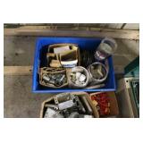 Collection of Electrical Supplies Including Boxes, Switches, Connectors, and Hardware