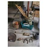 Vintage Farm and Barn Hardware Assortment with Metal Tractor Seat