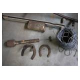 Vintage Farm and Barn Hardware Assortment with Metal Tractor Seat