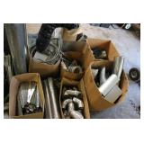 Assorted HVAC Ductwork Connectors, Elbows, and Flex Ducting