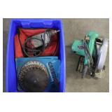Lot of Power Tools with Circular Saw and Drill with Extra Saw Blades