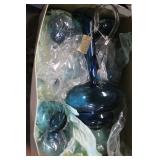 Lot of Jigsaw Puzzles and Blue Glassware Collection