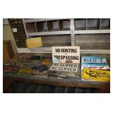 Collection of Vintage Metal Signs, Badges, and License Plates