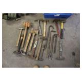 Lot of Hammers and Pry Bars Assorted Types and Sizes
