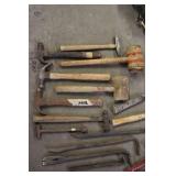 Lot of Hammers and Pry Bars Assorted Types and Sizes