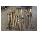 Lot of Hammers and Pry Bars Assorted Types and Sizes