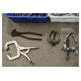 Assorted Hand Tools Collection Including Screwdrivers, Pliers, and Clamps