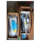 Red Dolly with Metal Frame and Box of Zip Ties