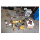 Automotive Garage Lot with Belts, Hitch Balls, Shop Heater, and Accessories