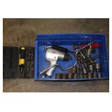 Pneumatic Impact Wrench with Assorted Sockets and Screwdriver Bit Set